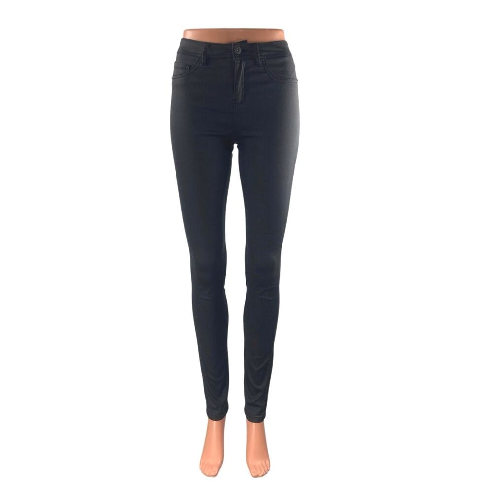 JayJays Women's Black Mid Rise Stretch Casual Slim Skinny Trousers Pants Size 8